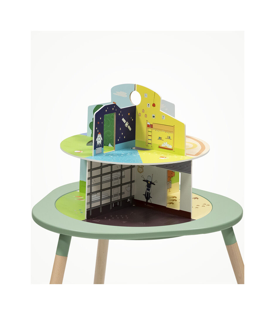 Stokke® MuTable™ Table with Playhouse, scenario 4. Close-up (accessories).