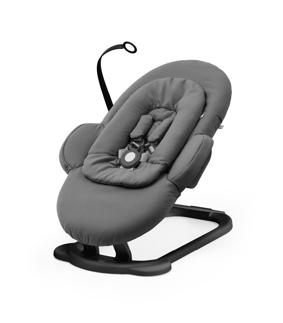 Stokke® Steps™ 多功能婴童椅搖椅 黑灰/黑色底座, Herringbone Grey / Black Chassis, mainview