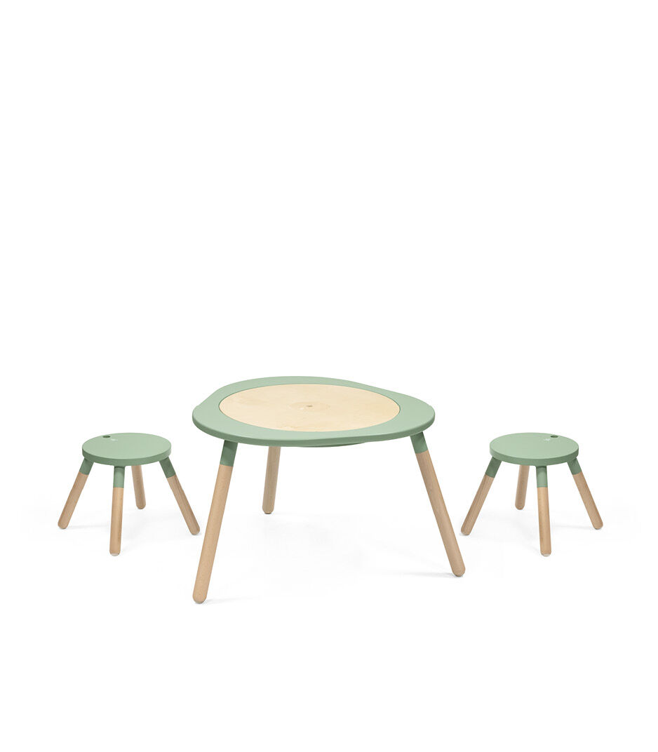Stokke® MuTable™ Chair and Table Clover Green. Play Board Landscape-Nature. Bundle, including two chairs.