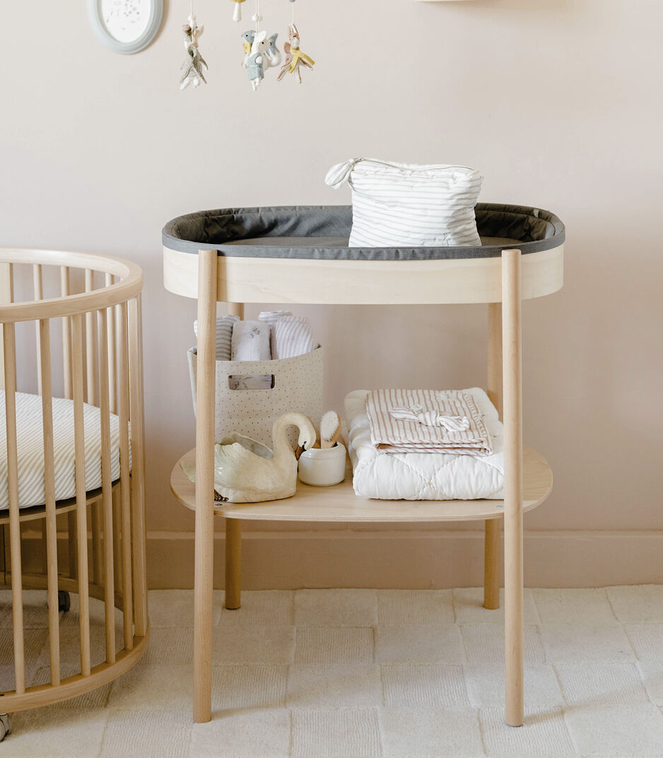 Stokke® Sleepi™ Changing Table Shelf Basket, Grey, mainview galery image 3