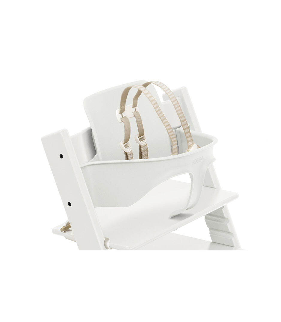 Tripp Trapp® High Chair White, with Baby Set and Harness. Global version.