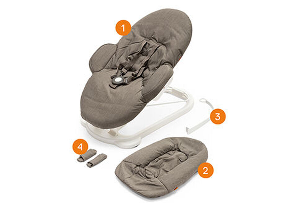 Stokke® Steps™ Bouncer Soft Sage / Black Chassis, , WhatsIncl view 1