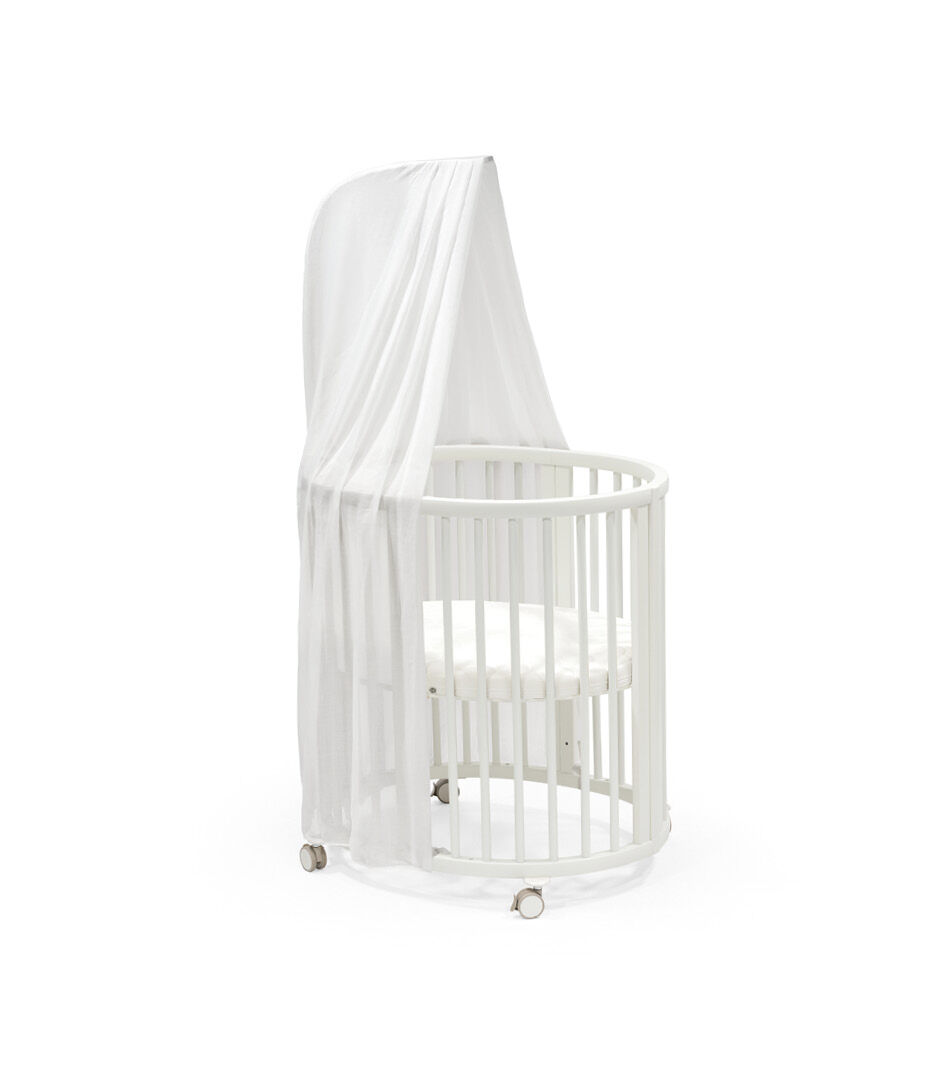 Stokke® Sleepi™ Mini, White. Canopy and mattress. US version.