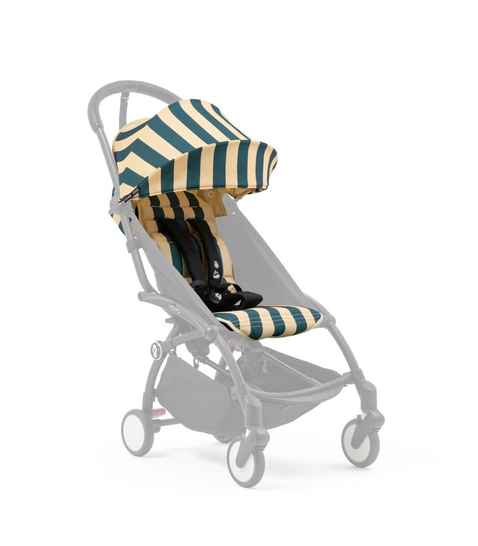 Stokke® YOYO3® 6+ – Riviera Monaco. Frame shadow. Front view, angled.