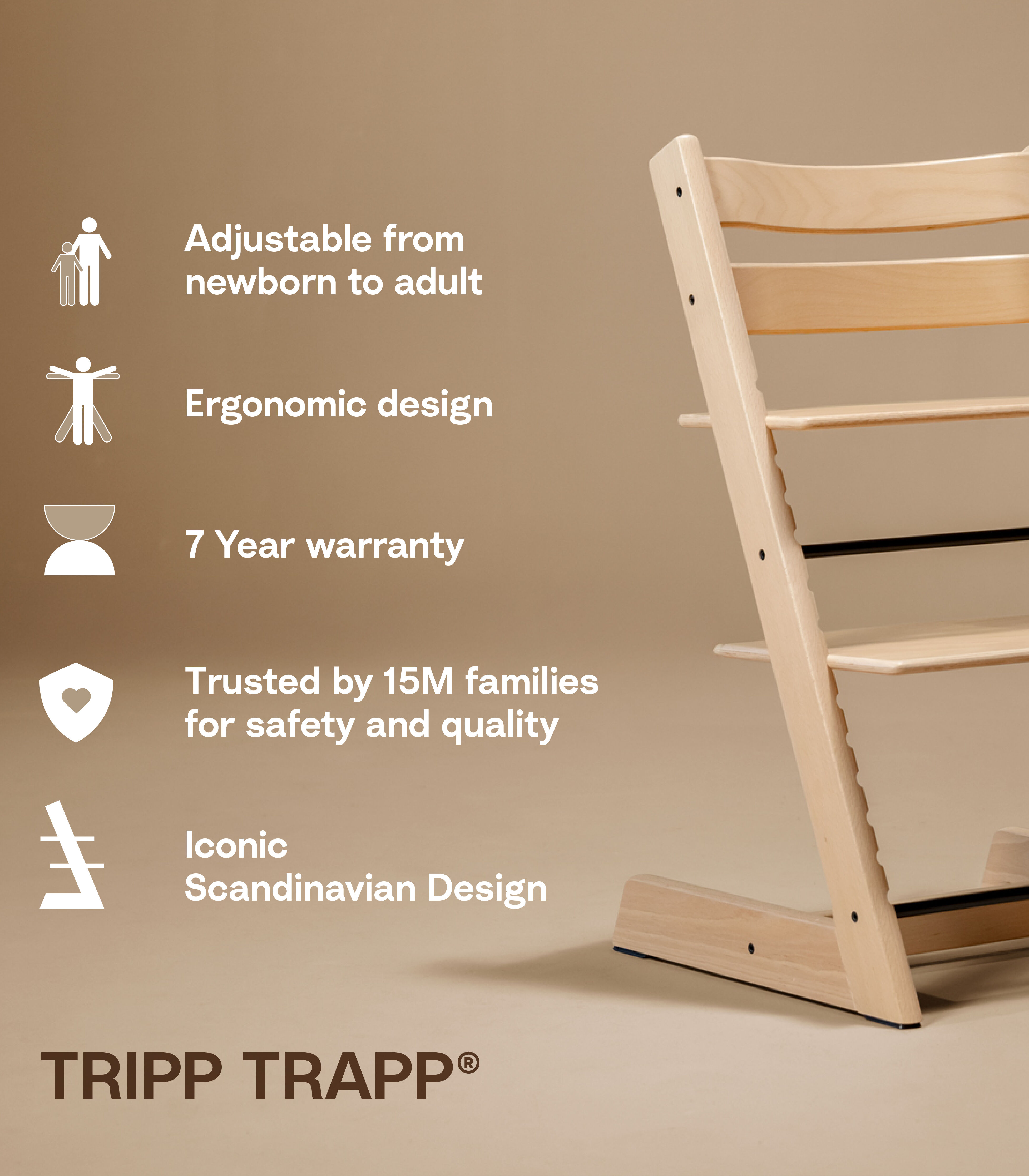 Tripp Trapp® High Chair with Newborn Set and Tray, , mainview galery image 15