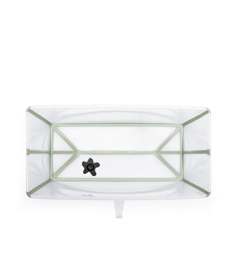 Stokke® Flexi Bath® bath tub, Transparent Green with Drain Plug "Cold". Top view. view 5