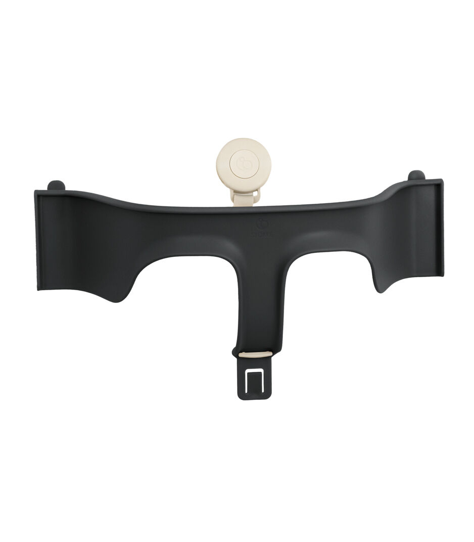 Tripp Trapp® Baby Set2 front rail, Black. US variant with Stokke Harness, Beige.