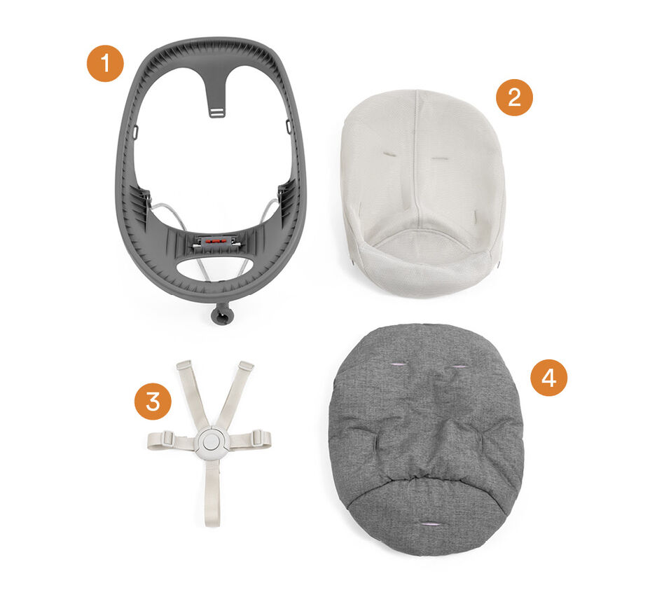 Stokke® Nomi® Newborn Set Grey / Grey Pink, , WhatsIncl view 1