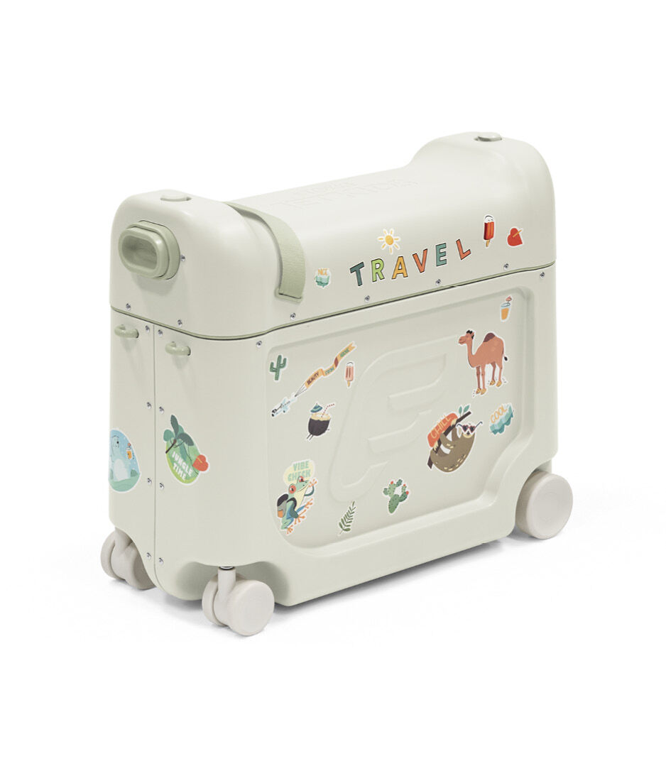 Stokke® JetKids™ BedBox™ V4. Sea Green with Sticker set "Animal".