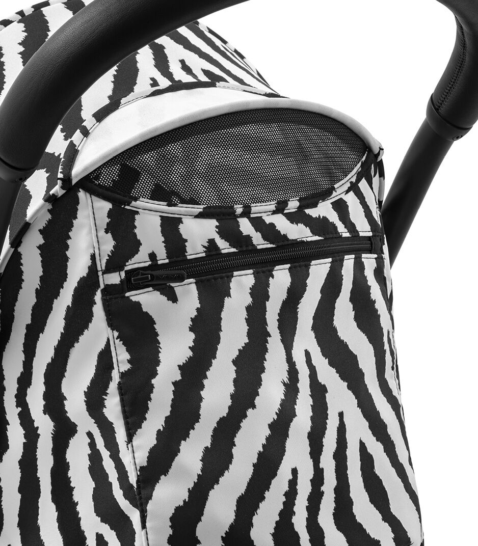 Stokke® YOYO® 6+ Zebra. Black frame. Ventilation detail.  Close-up. Back view. galery image 13