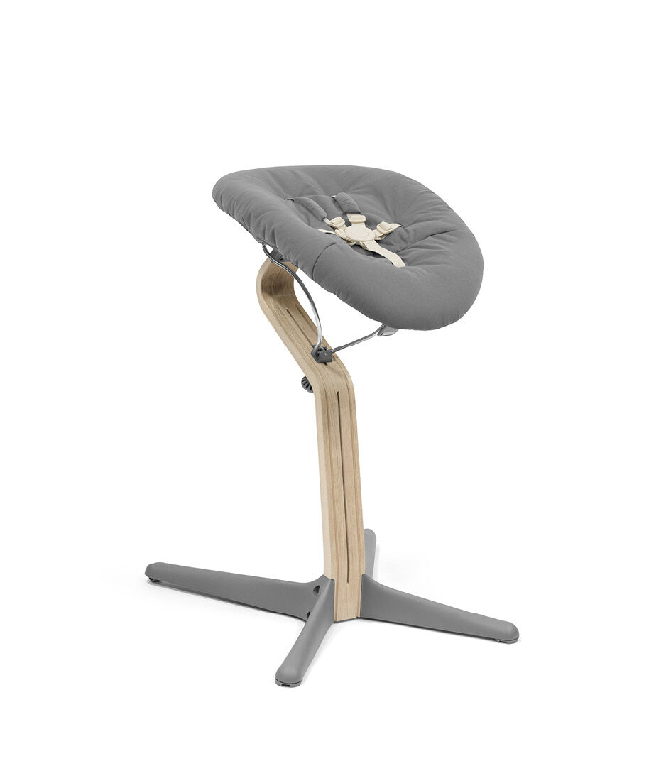 Stokke® Nomi® Chair Natural-Grey with Newborn Set Grey. galery image 3