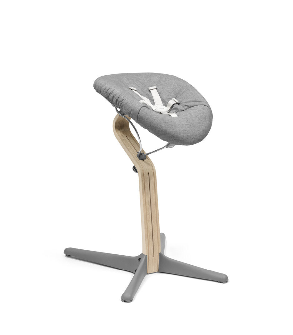 Stokke® Nomi® Chair Natural-Grey with Newborn Set Grey. galery image 6