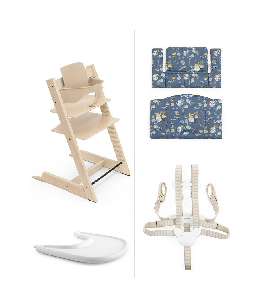 Stokke Tripp Trapp Wood High Chair with Tray Classic Scandinavian Design