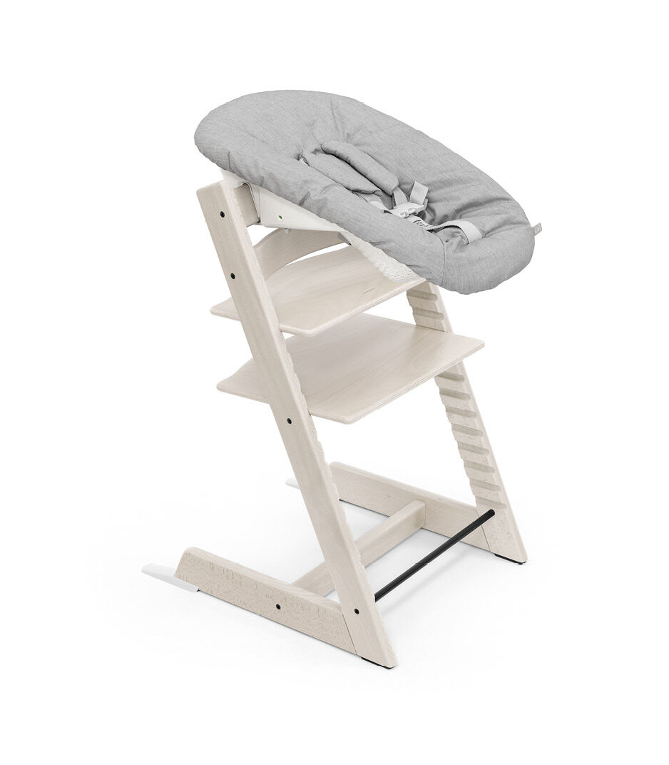 Tripp Trapp® chair Whitewash with Newborn Set, Active.