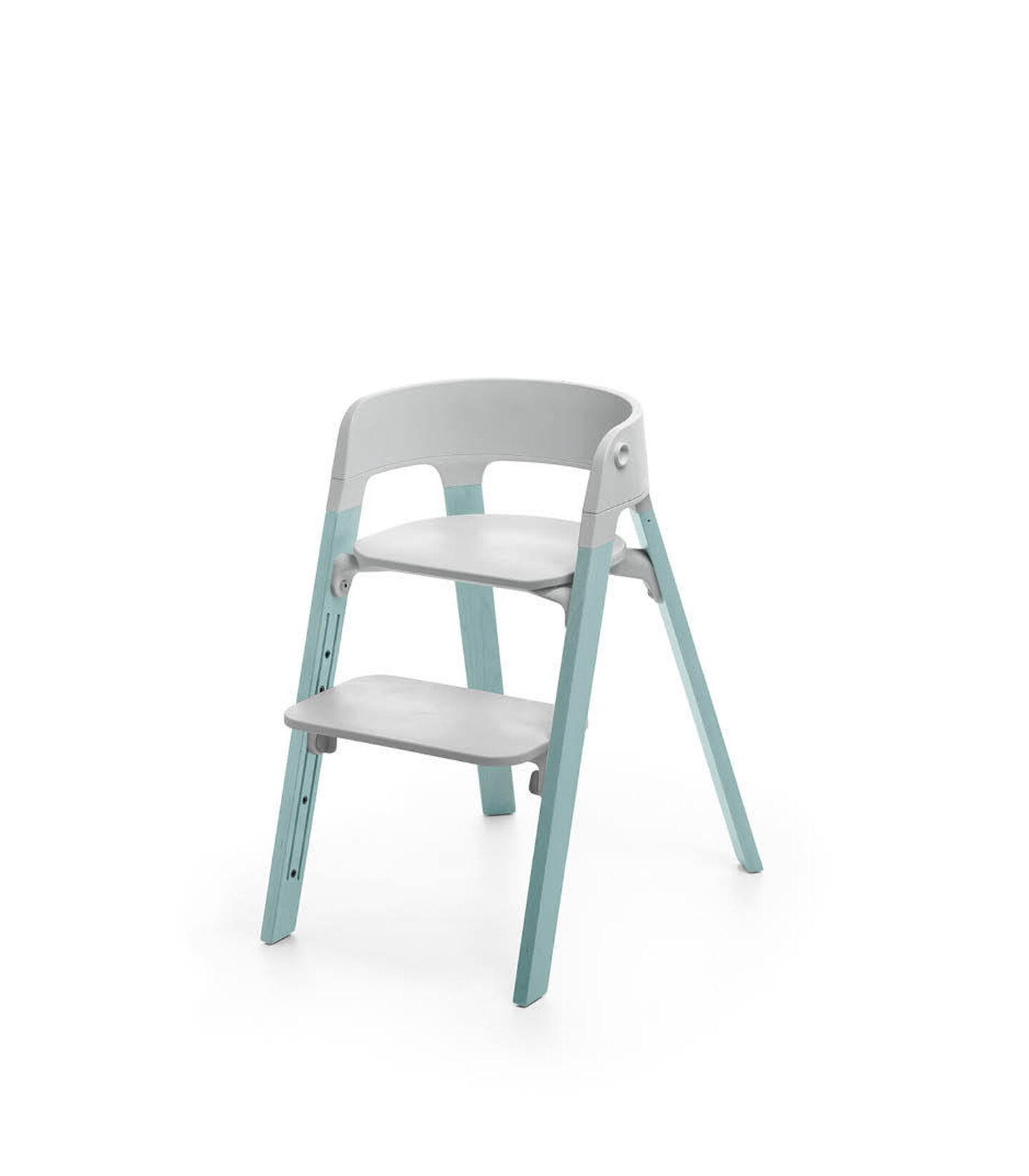 Stokke&reg; Steps&trade; Aqua Blue with Light Grey seat.