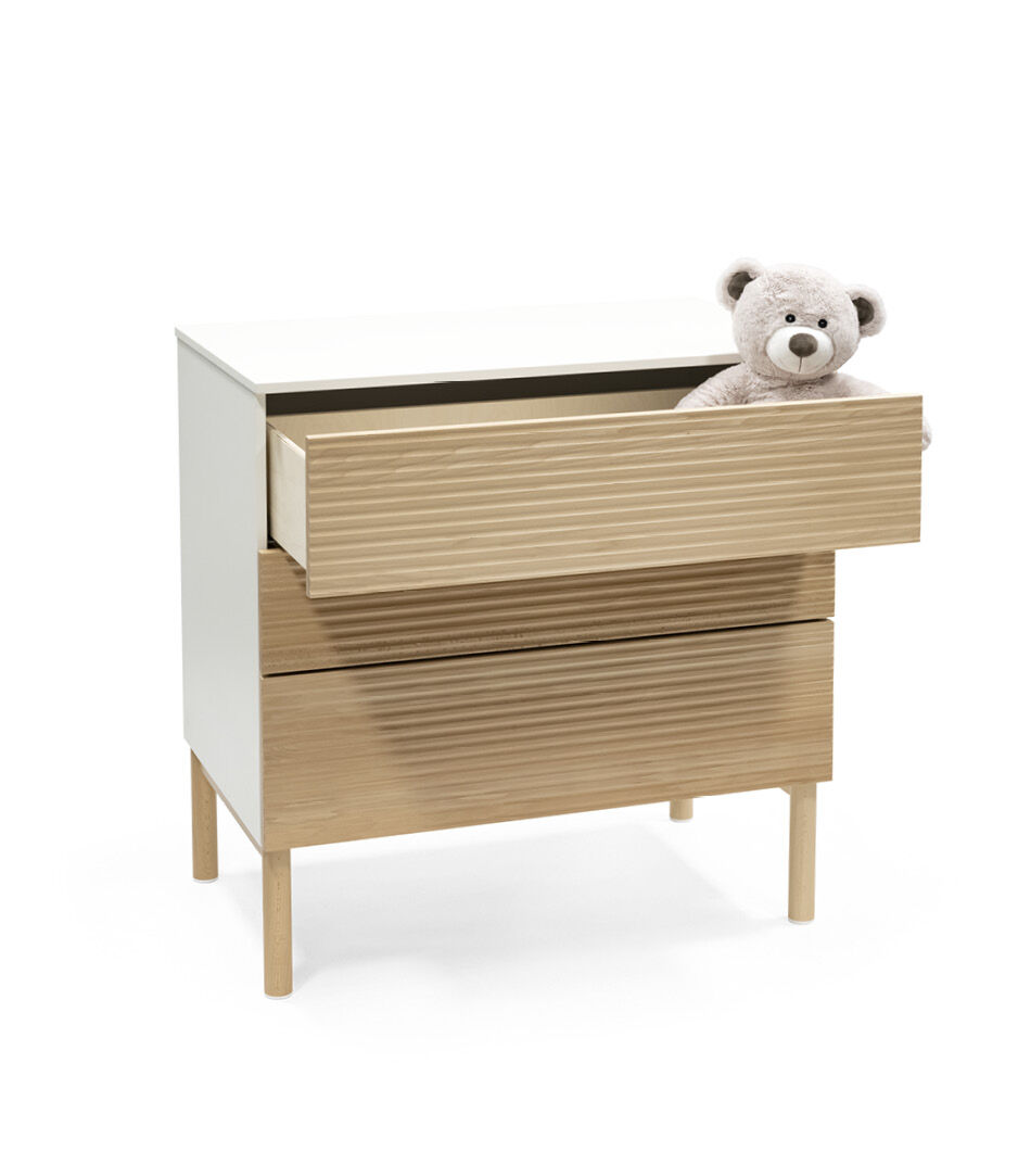 Stokke® Sleepi™ Dresser with open drawer.