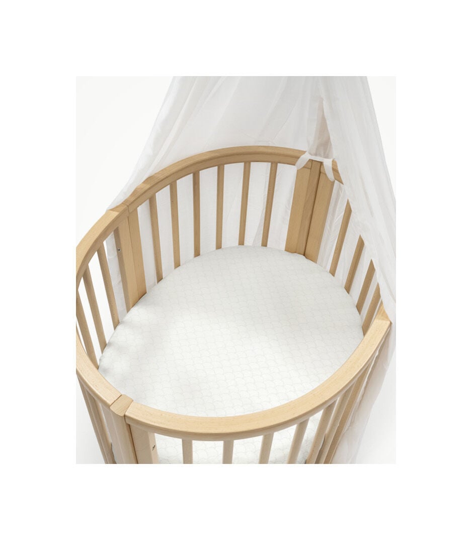 Stokke® Sleepi Mini, Natural. Fitted Sheet Fans Grey.