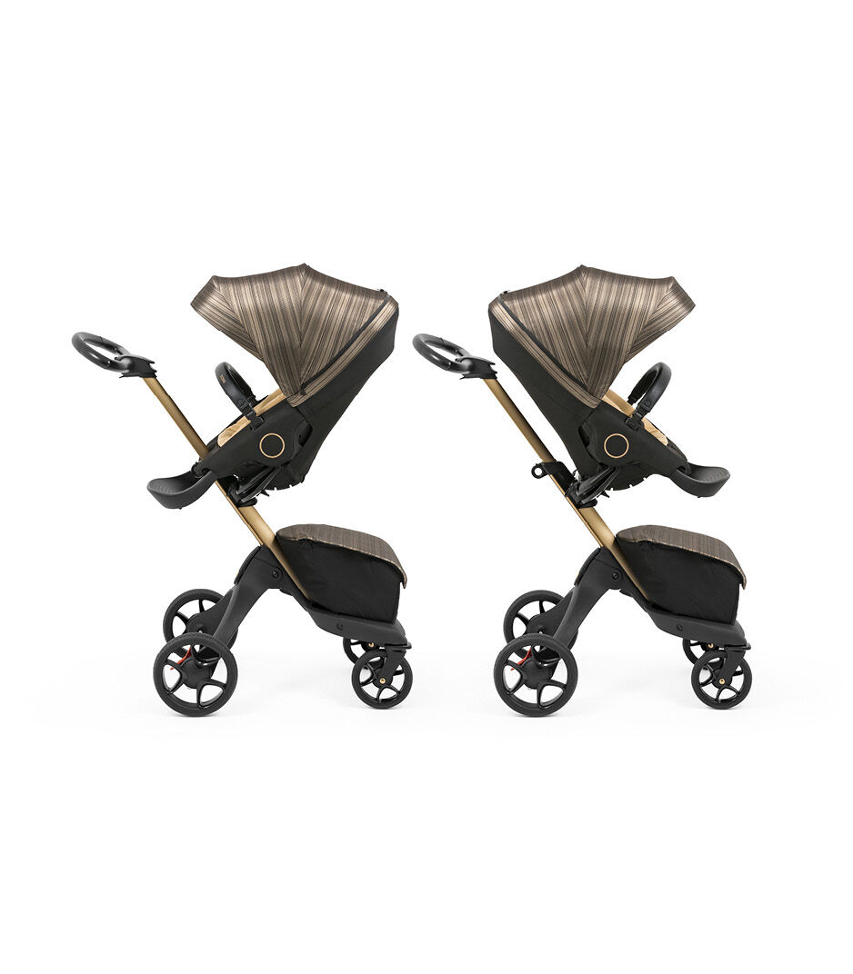 Stokke® Xplory® X Gold with Seat. Parent Facing and forward facing. Limited Edition.