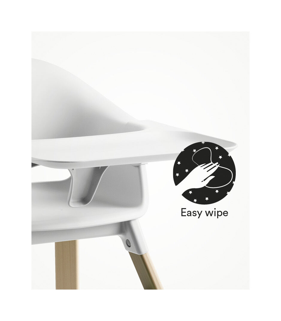 Stokke® Clikk™ High Chair with Tray, in Natural and White. Easy Wipe. galery image 3