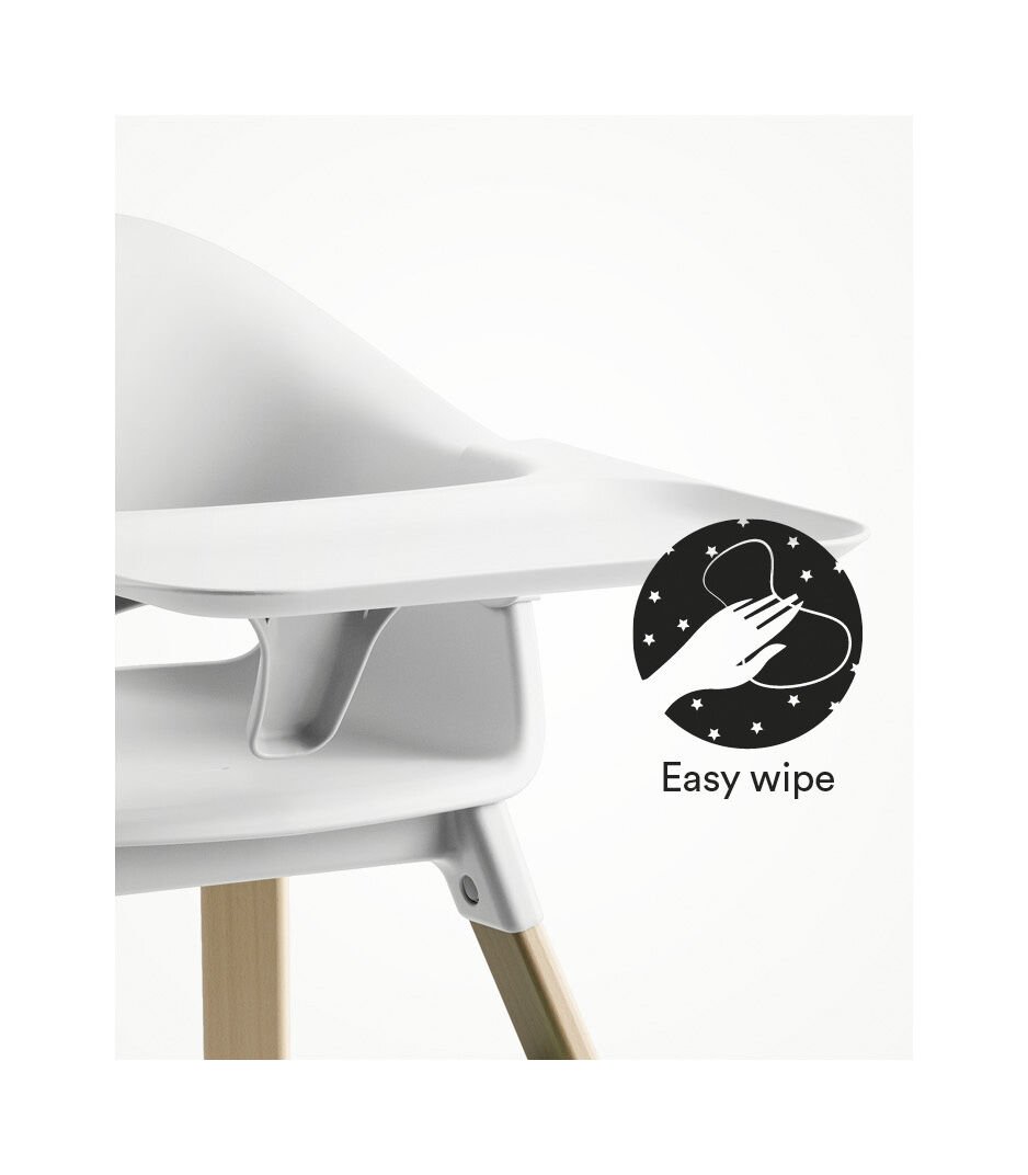 Stokke® Clikk™ High Chair with Tray, in Natural and White. Easy Wipe. galery image 5