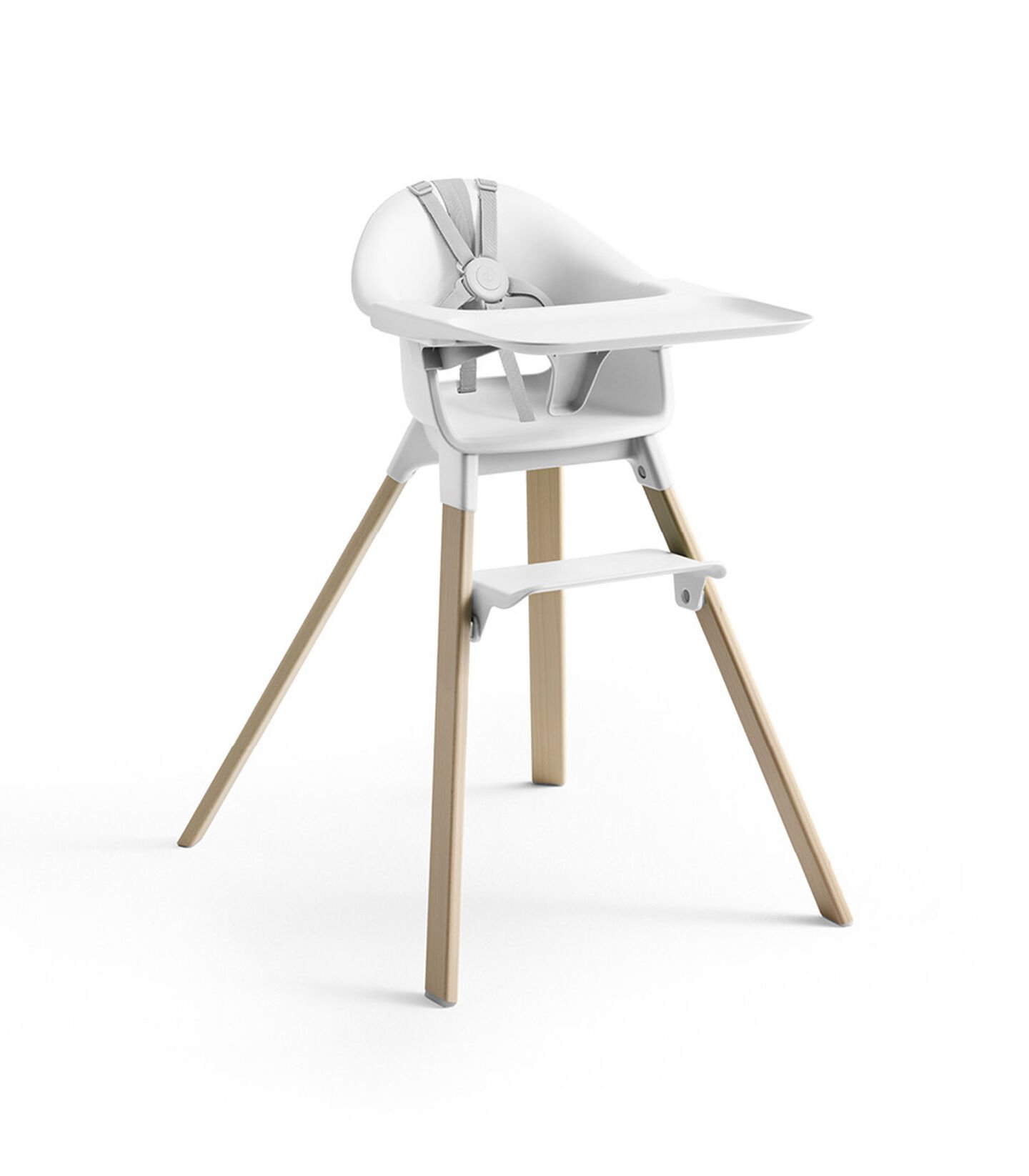 Stokke® Clikk™ High Chair with Tray and Harness, in Natural and White. view 2
