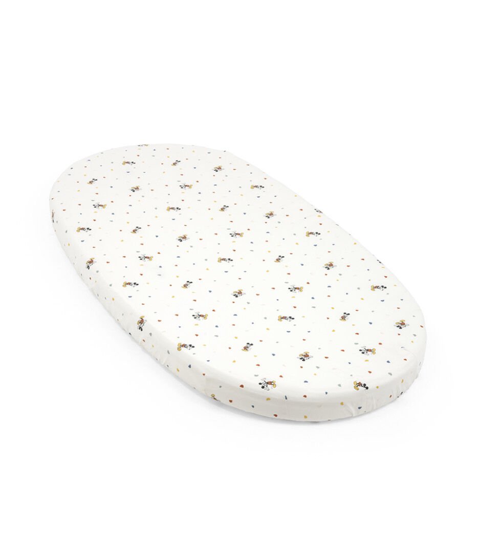 Stokke® Sleepi® Bed Mattress. Fitted Sheet, Disney Mickey Celebration. Limited Edition.