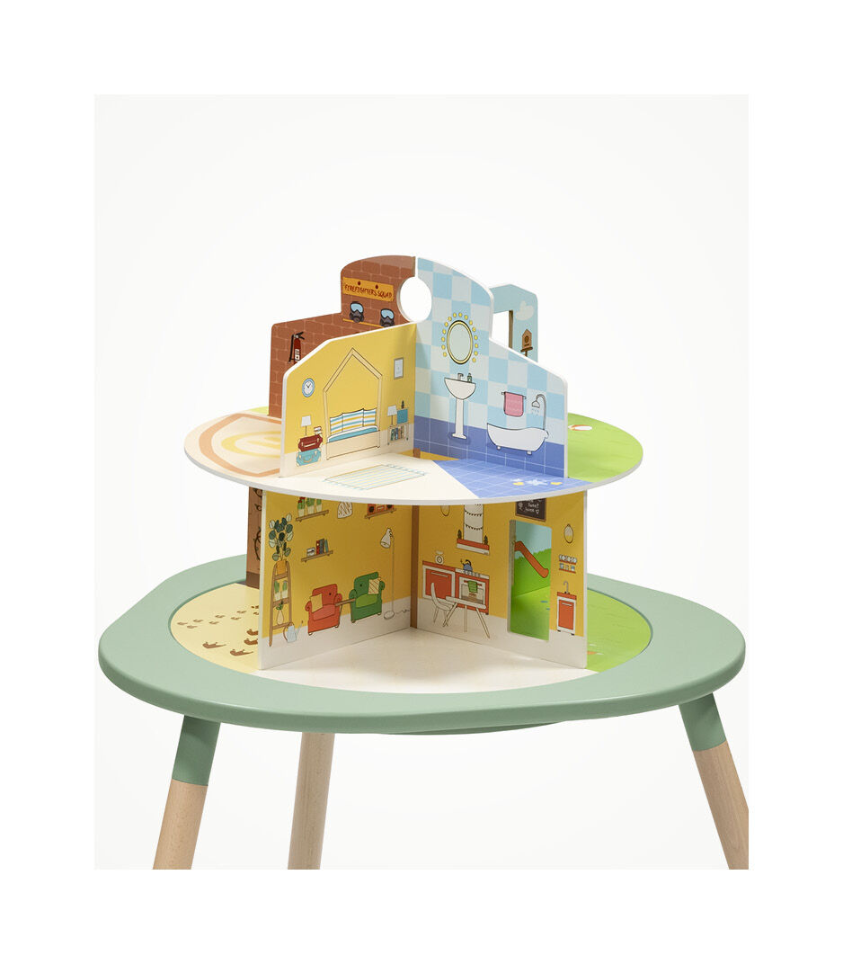 Stokke® MuTable™ Table with Playhouse, scenario 2. Close-up (accessories).