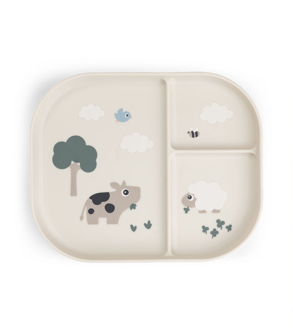 Foodie compartment plate - Tiny farm - Sand.