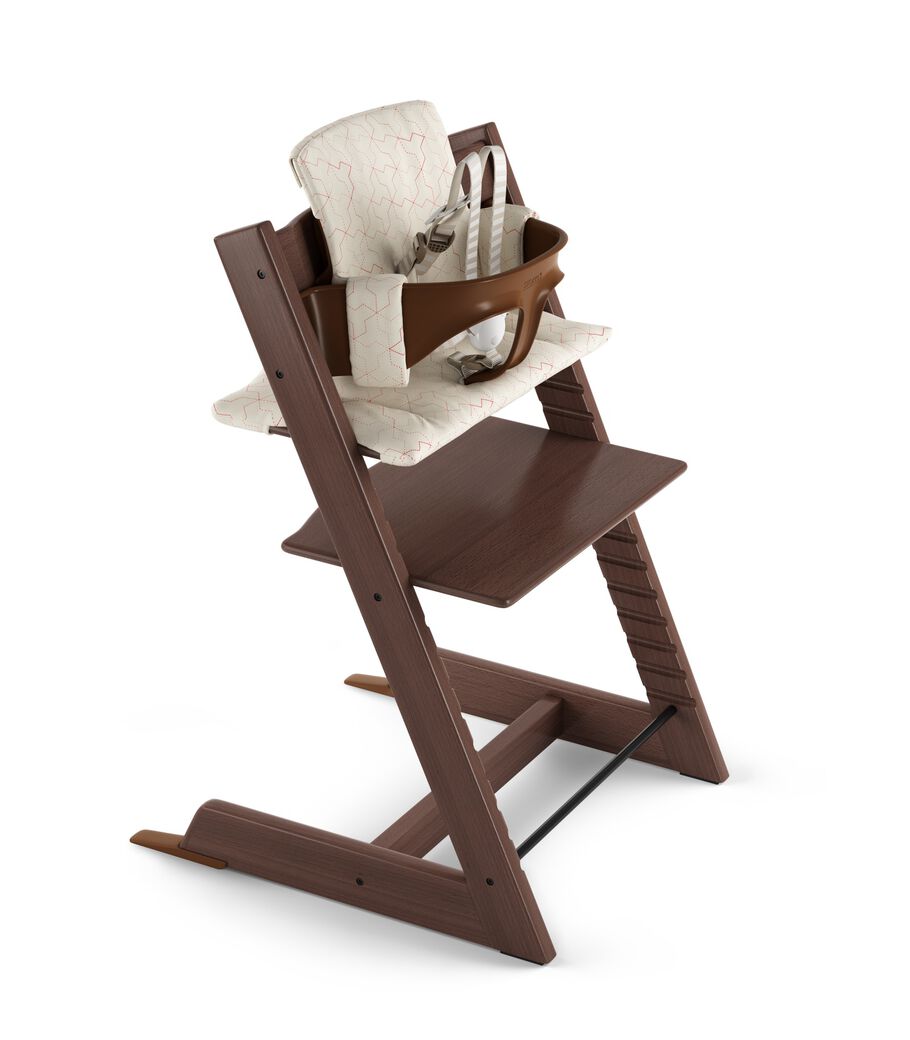 Accessories Tripp Trapp Walnut Brown With Baby Set And Classic Cushion Geometric Red Us Version