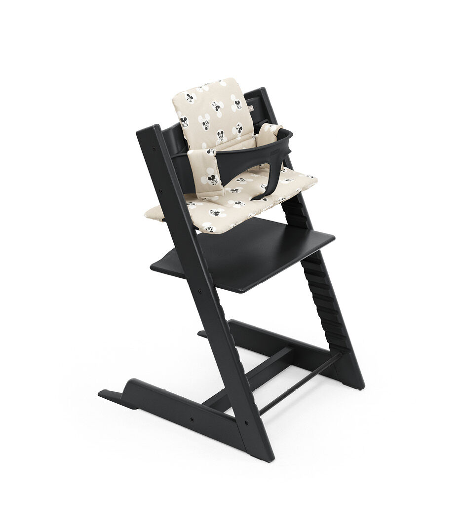 Tripp Trapp® Black with Baby Set and Classic Cushion Disney Signature.