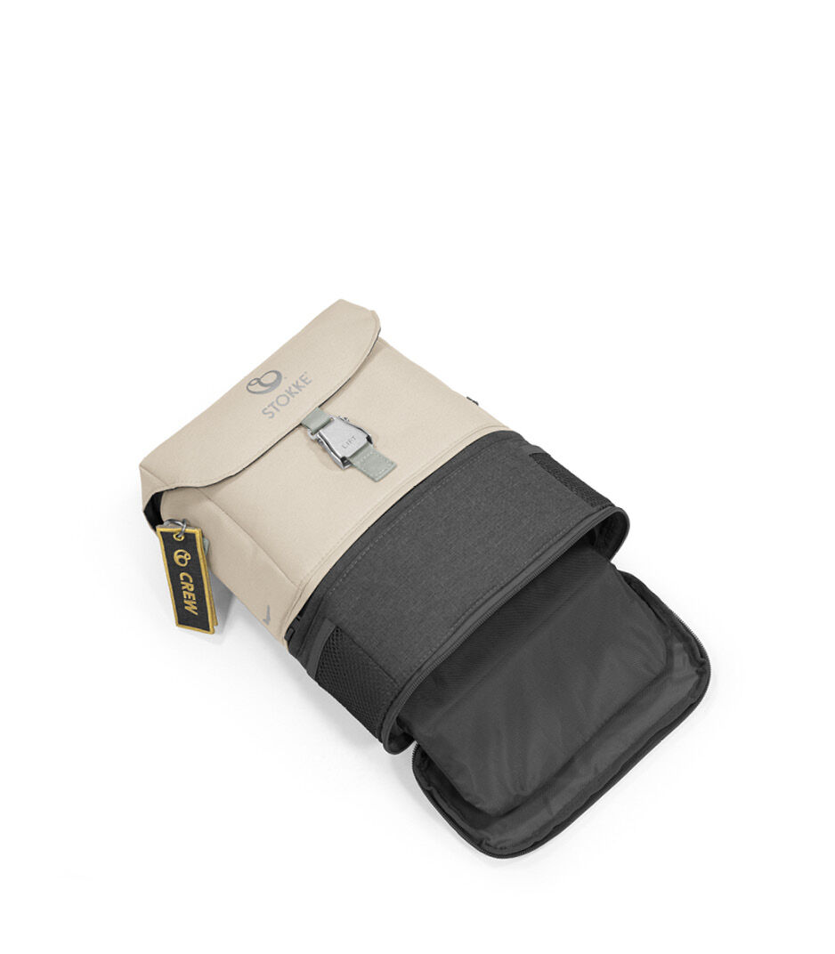 Stokke® JetKids™ BackPack, Moonglow White. Top view, bottom open. galery image 10