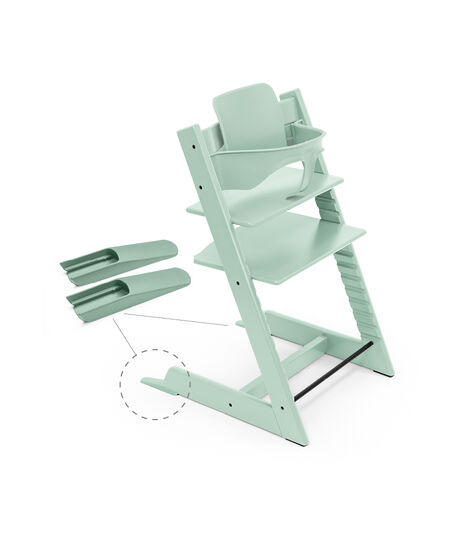 Tripp Trapp® Chair Aqua Blue, Beech, with Baby Set. view 3