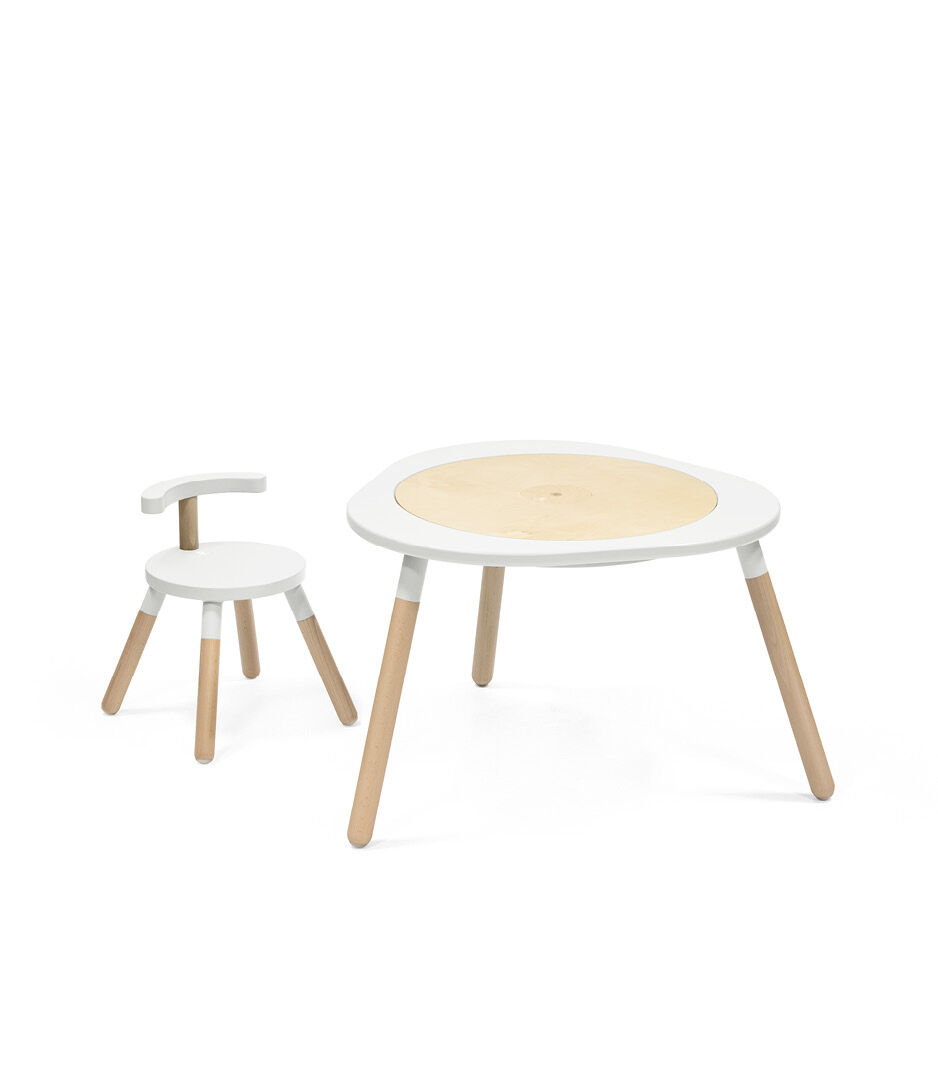 Stokke® MuTable™ Chair and Table White. With Leg Extension.