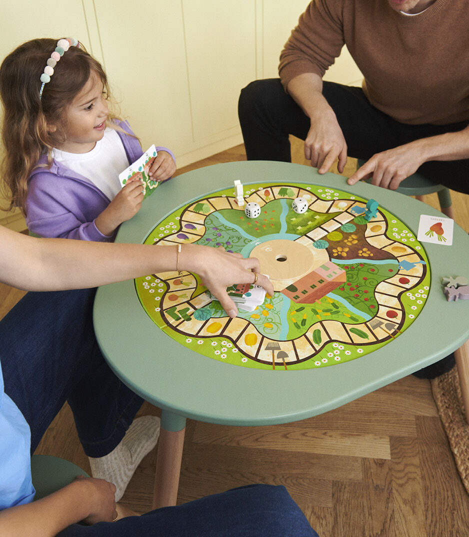 Stokke® MuTable™ Table and Chair Clover Green. Veggies Play Board (accessories). Leg extensions. galery image 5