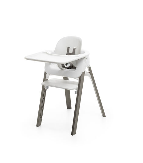 Stokke® Steps™ Chair Hazy Grey Legs with White, White/Hazy Grey, mainview view 5