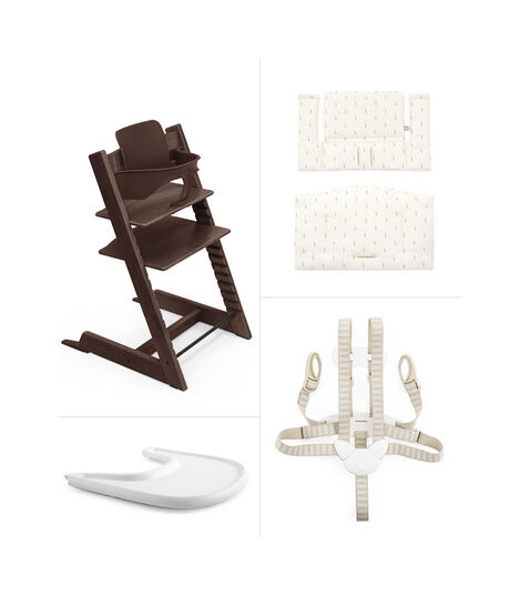 Tripp Trapp® Walnut, Wheat Cream Cushion + Tray, Walnut, Wheat Cream Cushion + Tray, mainview view 2