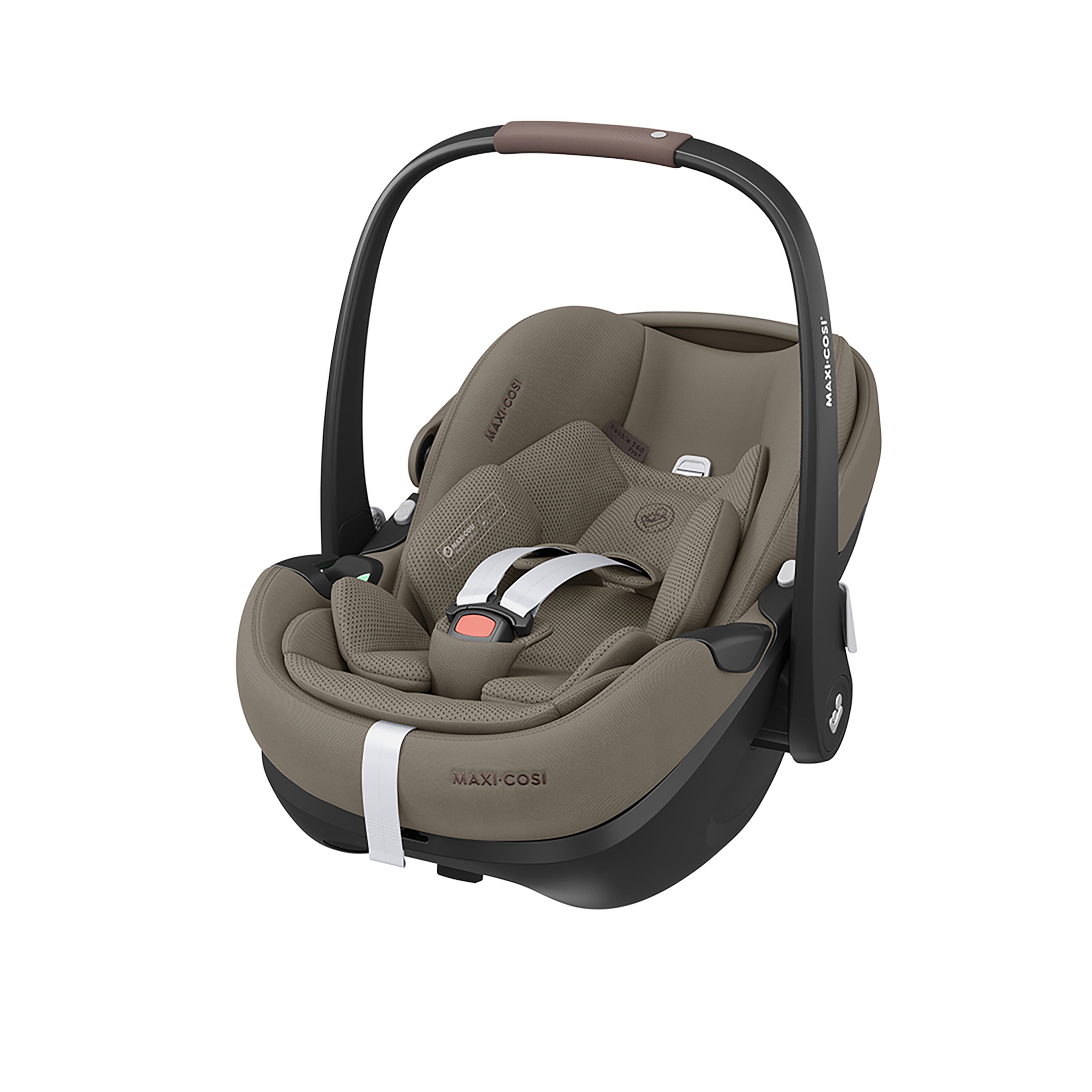 maxicosi carseat babycarseat pebble360pro2 brown twillictruffle 3qrtleft Group0+ Infant iSize ISOFIX Frombirth familyfix360pro 3pointseatbelt



