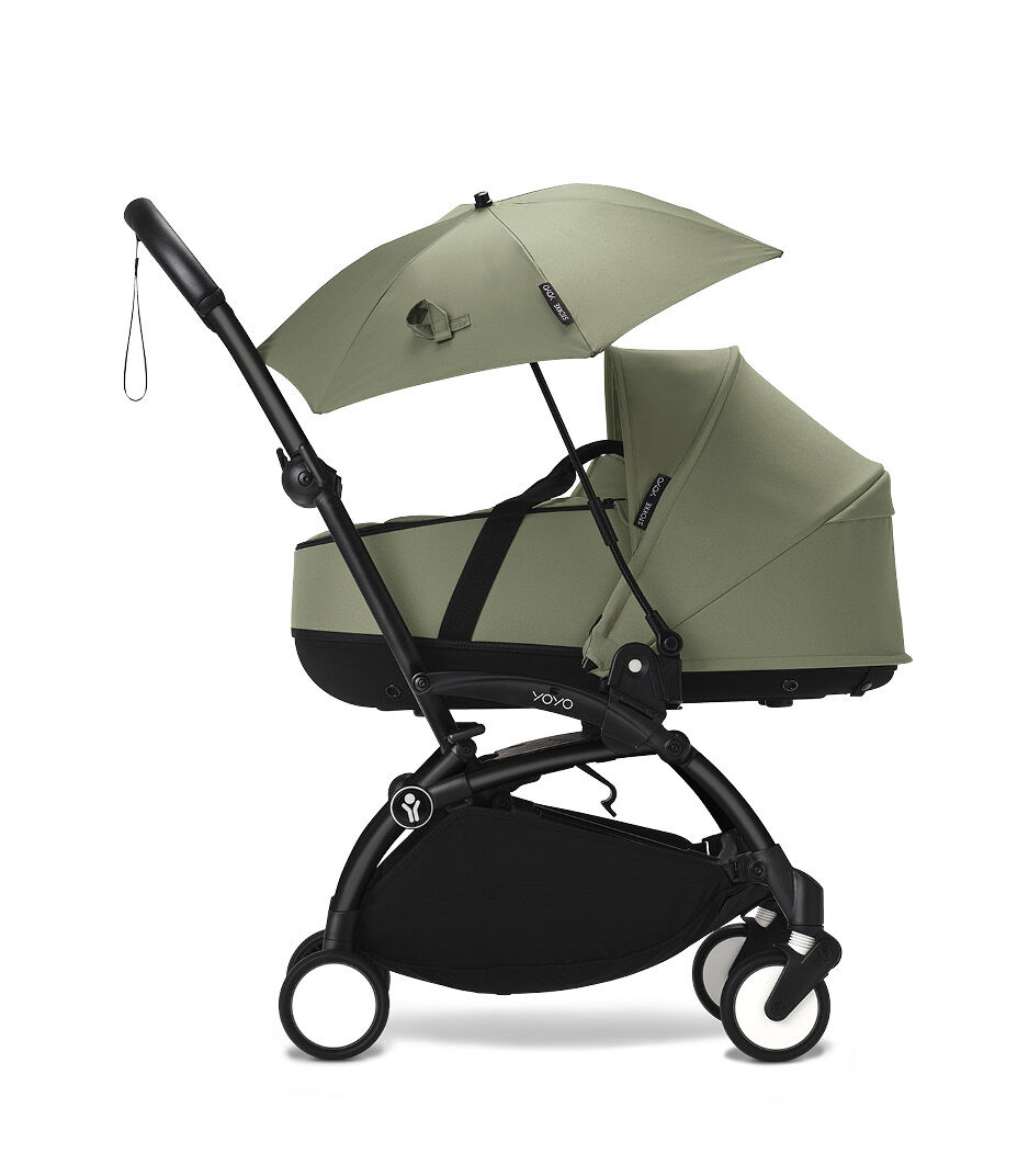 Stokke® YOYO3® Olive, Newborn Shell. Black Frame. Parasol. galery image 7