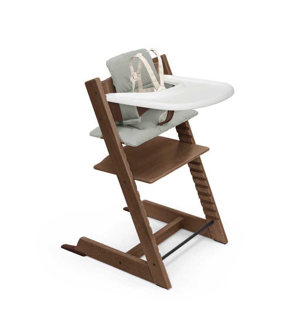 Tripp Trapp® High Chair² Warm Brwn, GlacierGrn Cushion, Tray, Warm Brown, Glacier Green Cushion, Tray, mainview