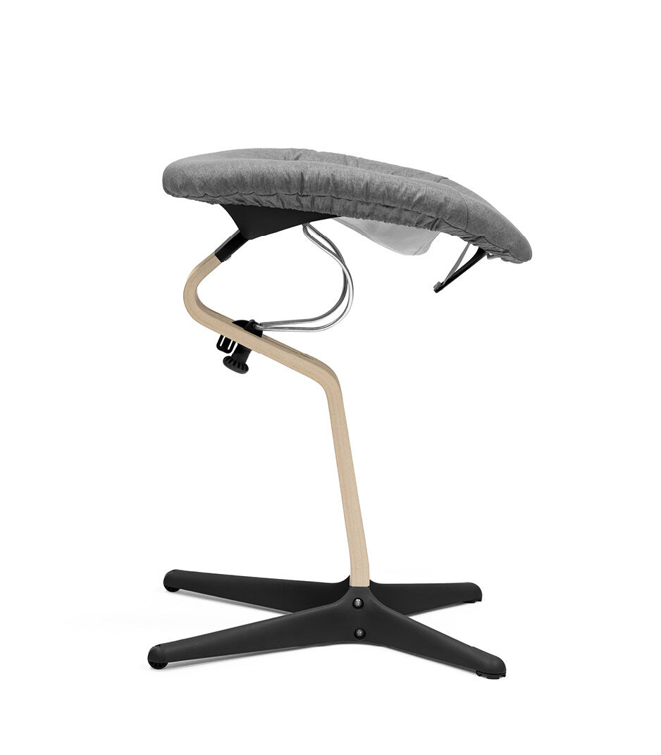 Stokke® Nomi® Chair Natural-Black with Newborn Set Black and Grey textile set. Rest position. galery image 8