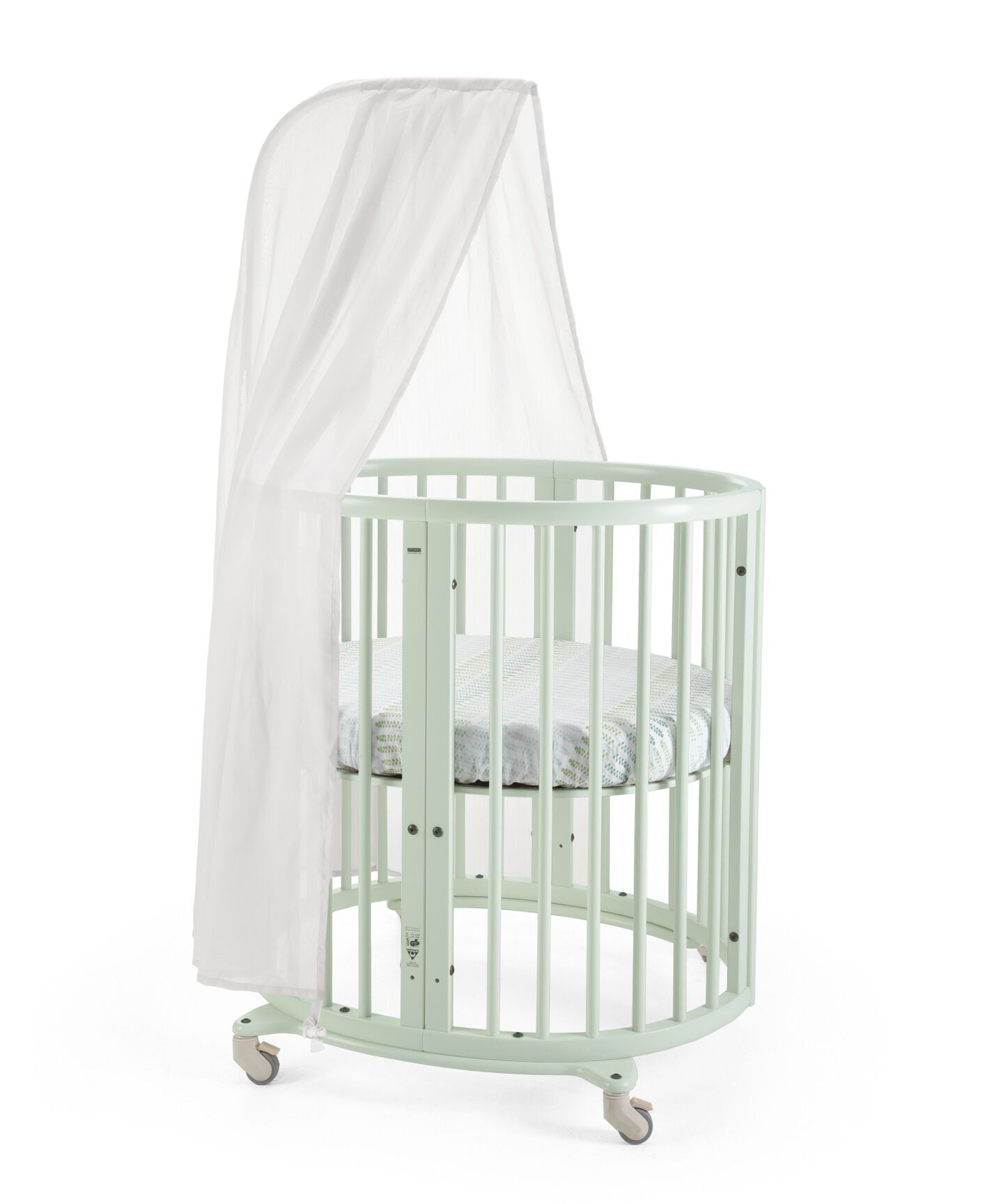 Stokke® Sleepi Mini, Mint. Canopy, Bumper and Fitted Sheet, Aqua Straw.