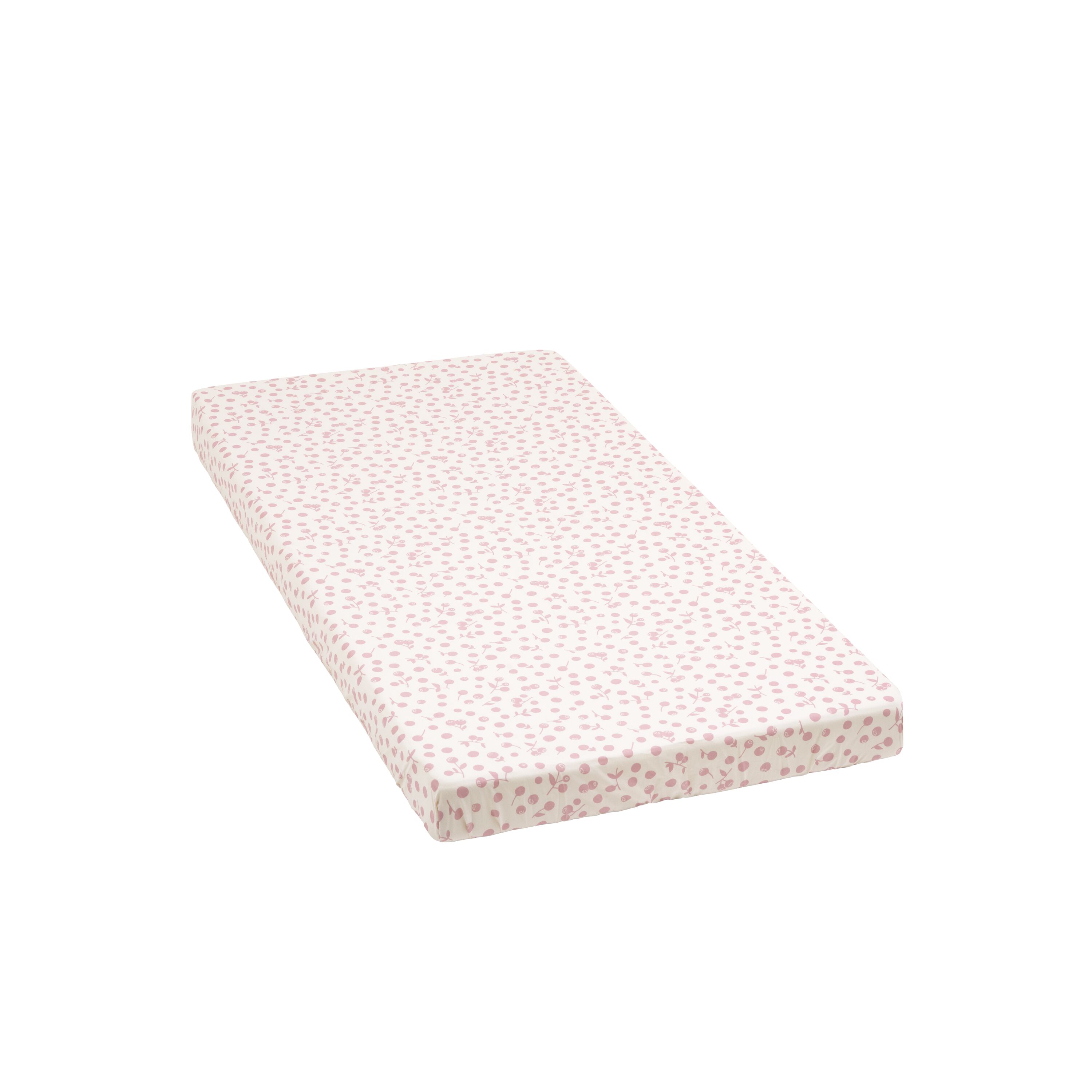 Stokke® Nighti™ Bed Fitted Sheet. Wild Rose Berries. 60x120cm.