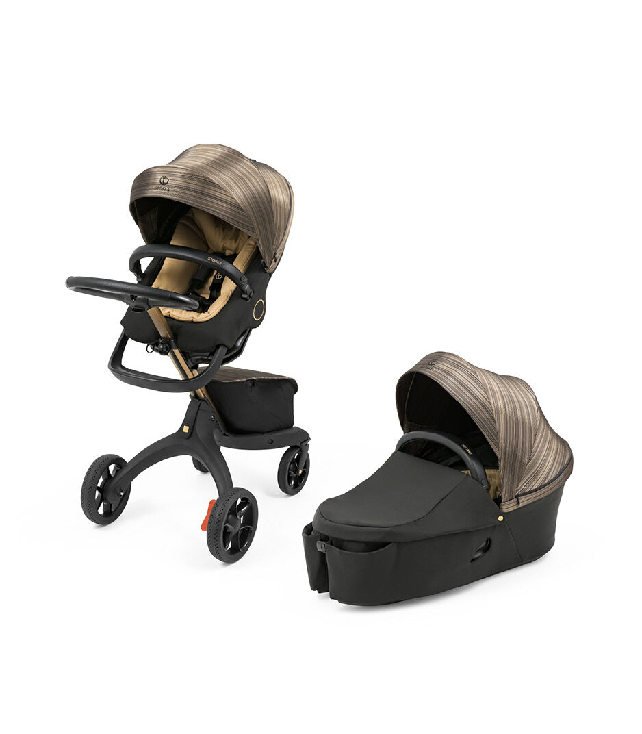 Stokke® Xplory® X Gold bundle. Seat and Carry Cot. Limited Editon