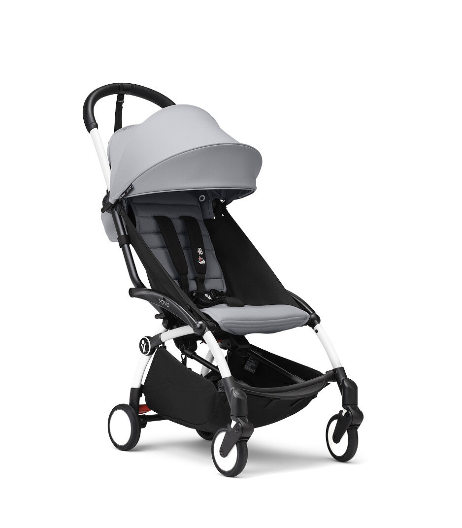 Stokke® YOYO³ stroller from 6 months - Stone on White, Stone with White Frame, mainview