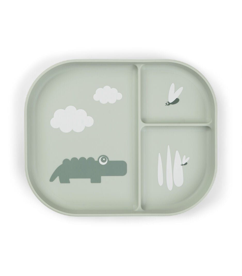 Done by Deer™ Foodie rumdelt tallerken Croco - Green, Croco Green, mainview