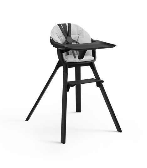 Stokke® Clikk™ High Chair with Tray and Harness, in Midnight Black. Cushion Nordic Grey. view 4