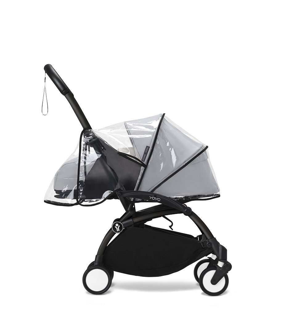 Stokke® YOYO3® 0+ Stone. With Rain Cover. Black frame.