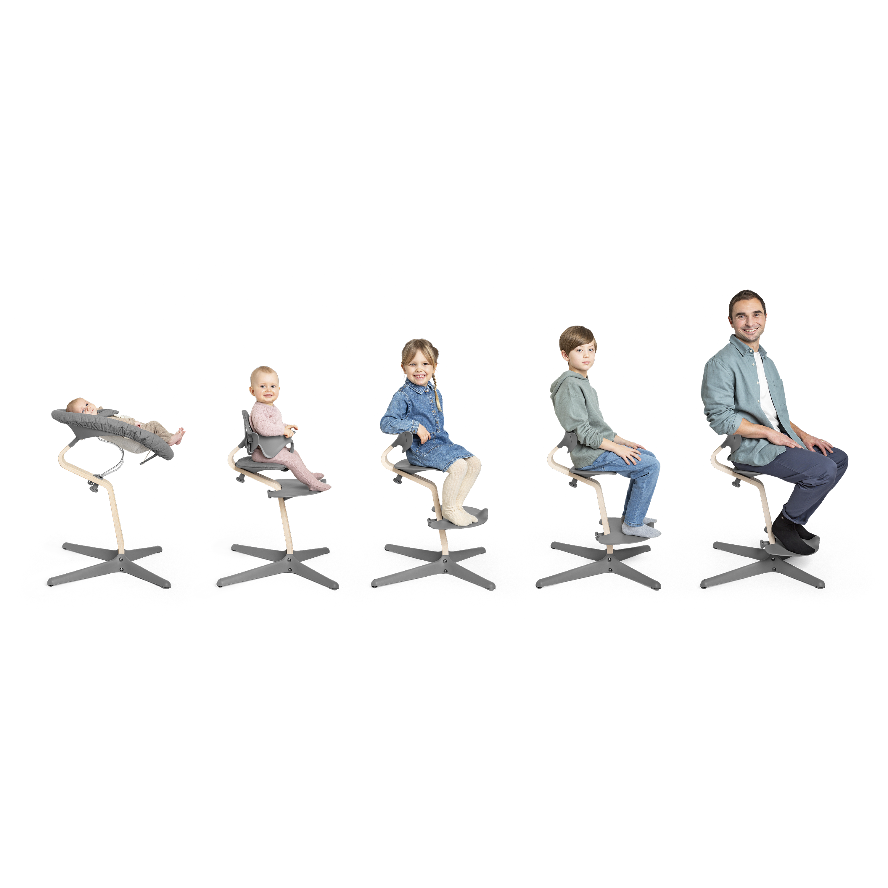 無段階調節可能なベビーハイチェア｜ストッケ ノミチェア | Stokke