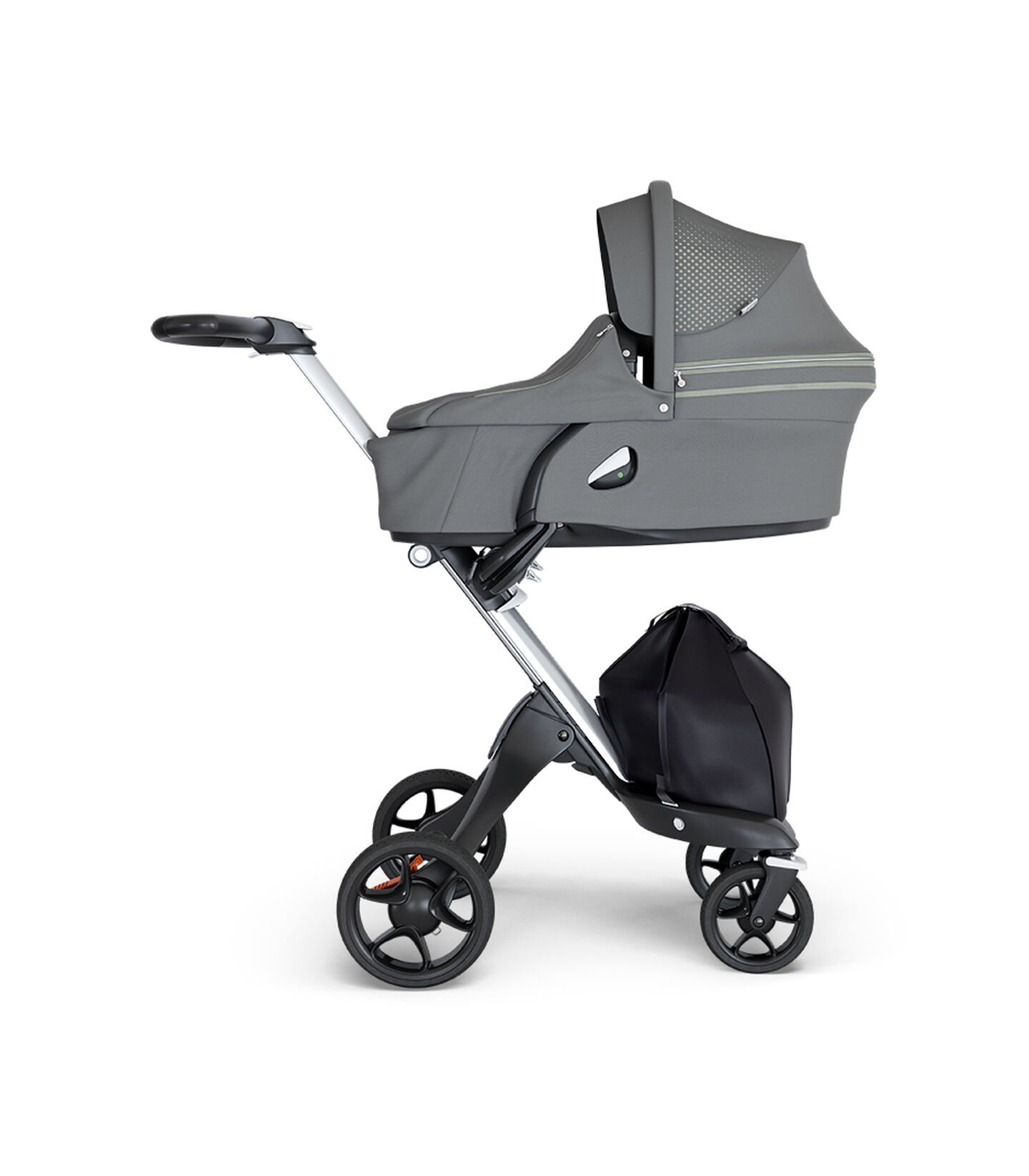 Stokke® Xplory® 6 Silver Chassis - Black Handle Athleisure Green, 애슬레저 그린, mainview view 2