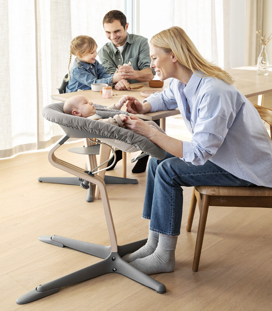 Stokke® Nomi® Newborn Set. Natural/Grey and Grey Mattress. US variant with Extended Glider. galery image 5